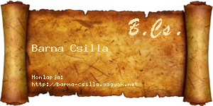 Barna Csilla névjegykártya